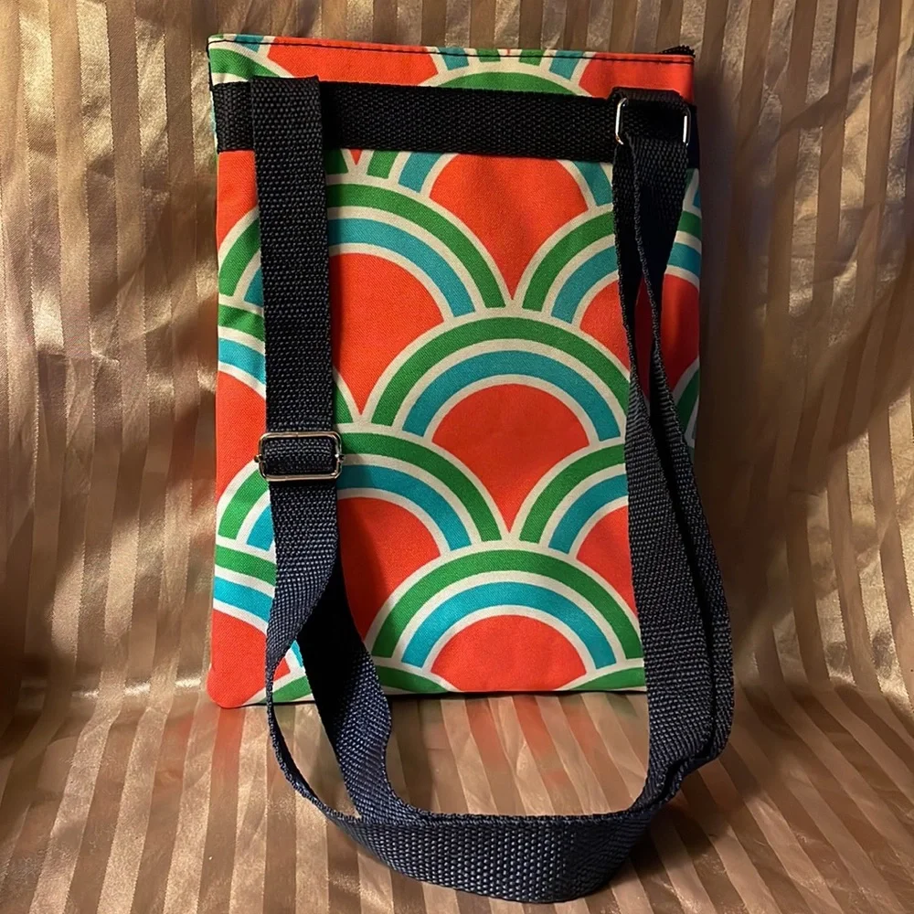 Girls small zipper bag. Adjustable strap, 3 zippered areas